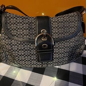 Coach Black Signature Canvas Shoulder Bag